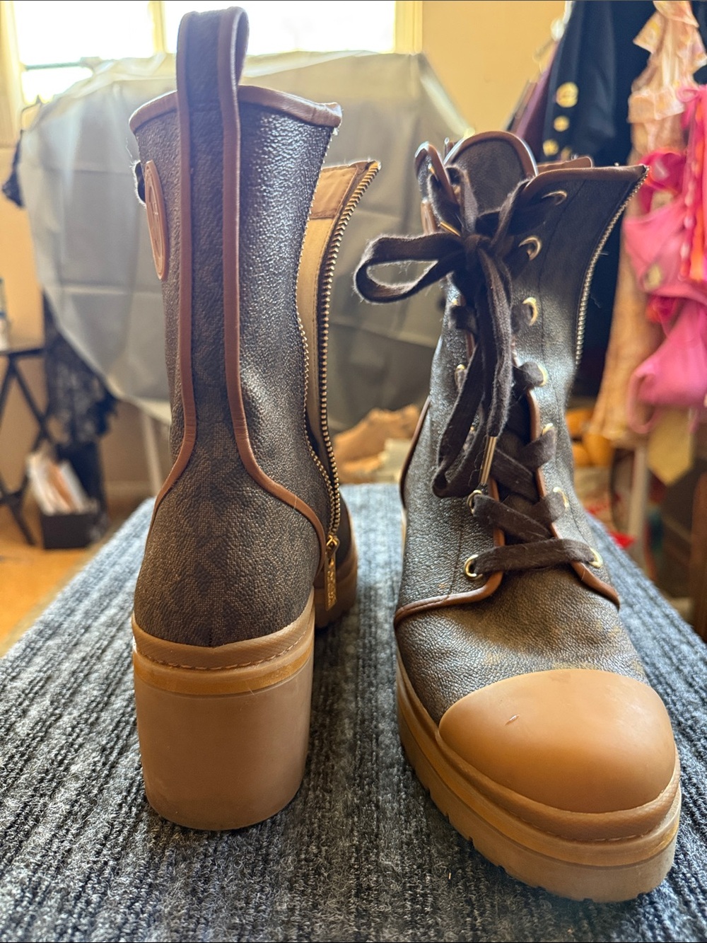 Michael Kors Brown Platform Lace-Up Women's Boots - Stylish Everyday Wear